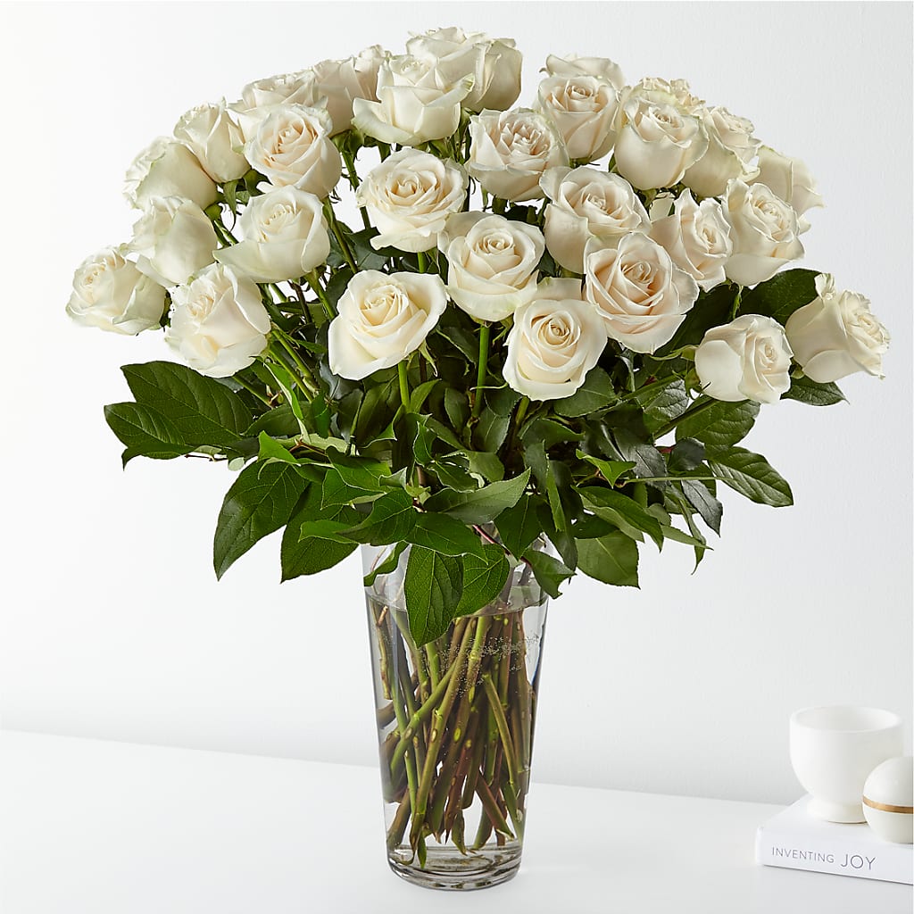 Long Stem White Rose Bouquet – Pleasanton Flower Shop, Pleasanton CA
