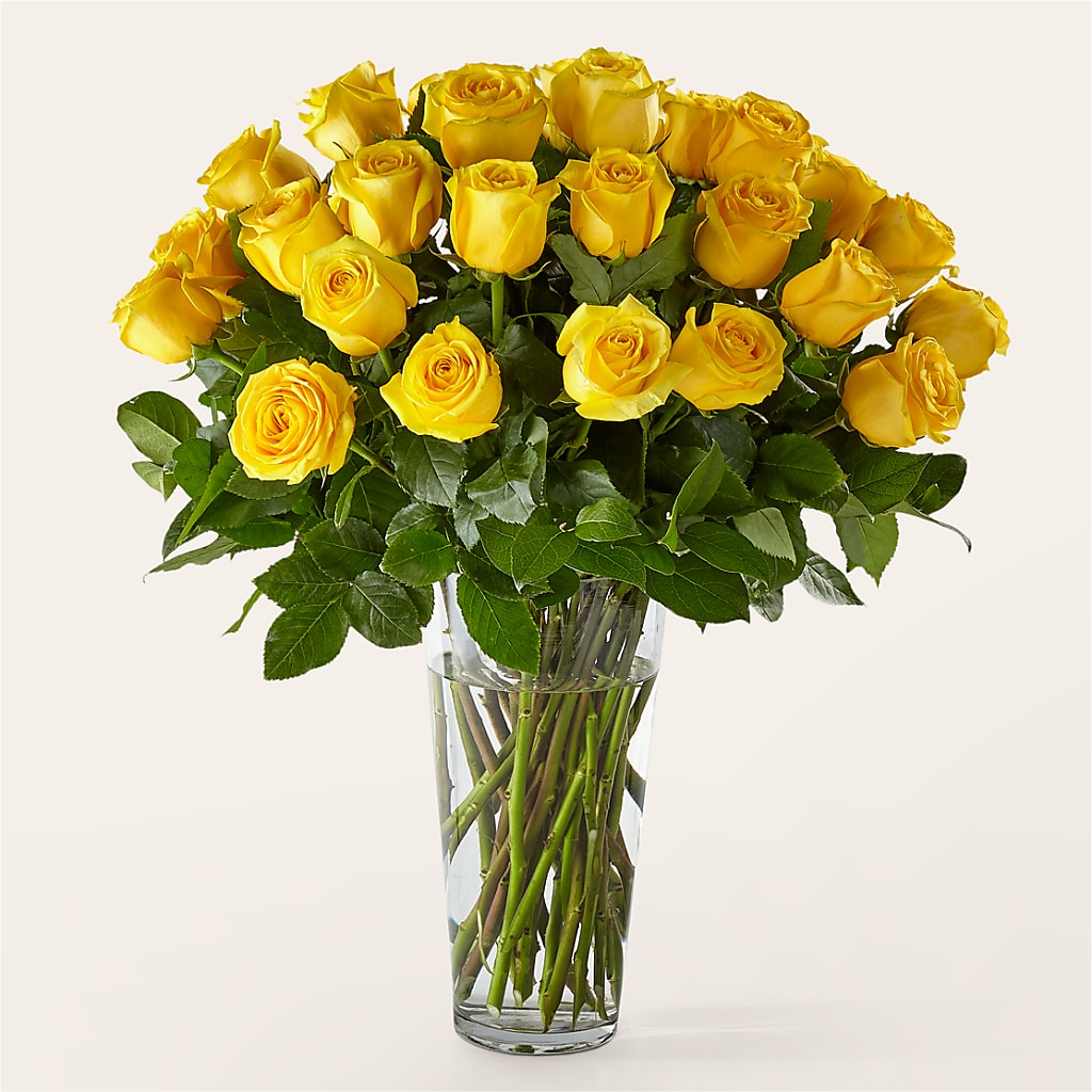 Long Stem Yellow Rose Bouquet – Pleasanton Flower Shop, Pleasanton CA