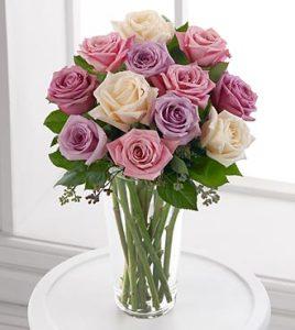 The Pastel Rose Bouquet – Pleasanton Flower Shop, Pleasanton CA