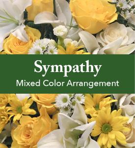 Mixed Color Sympathy Arrangement – Pleasanton Flower Shop, Pleasanton CA