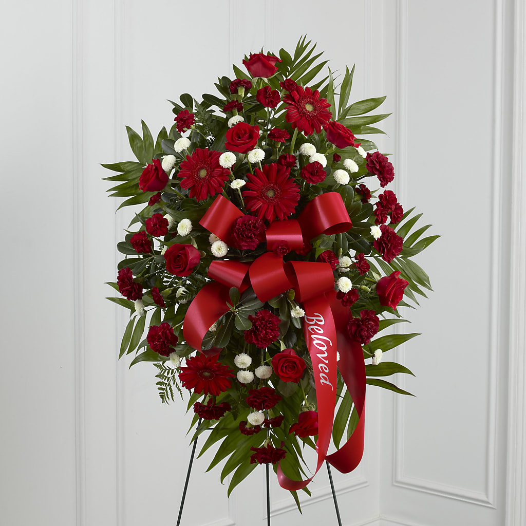 Treasured Memories Standing Spray – Pleasanton Flower Shop, Pleasanton CA