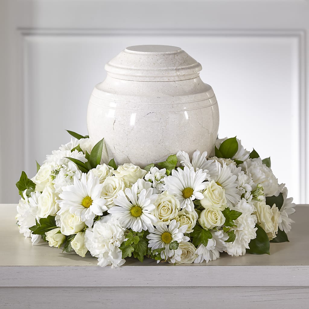 Ivory Gardens Cremation Adornment – Pleasanton Flower Shop, Pleasanton CA