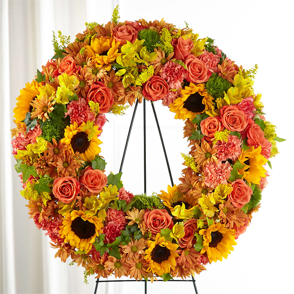 Autumnal Memories Wreath (Standard) – Pleasanton Flower Shop, Pleasanton CA
