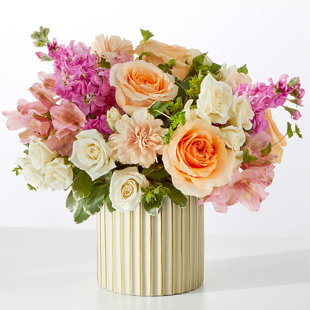 Paradise Bouquet with Ivory Vase – Pleasanton Flower Shop, Pleasanton CA