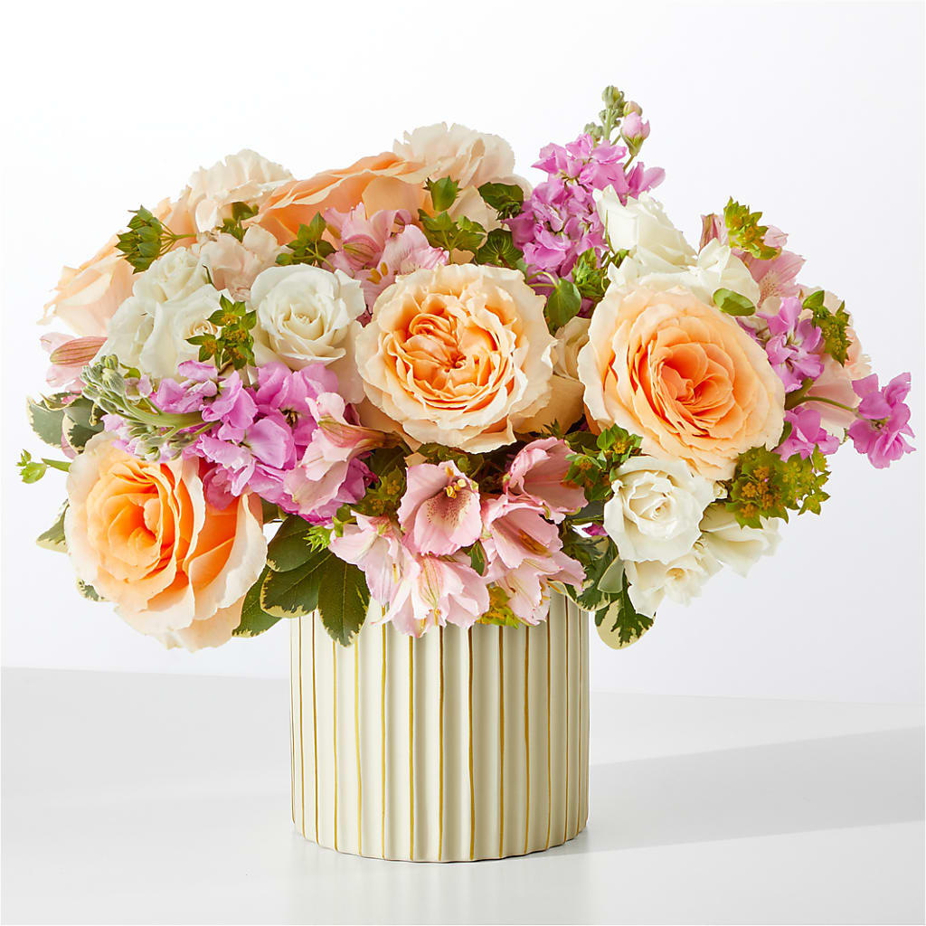 Paradise Bouquet with Ivory Vase – Pleasanton Flower Shop, Pleasanton CA