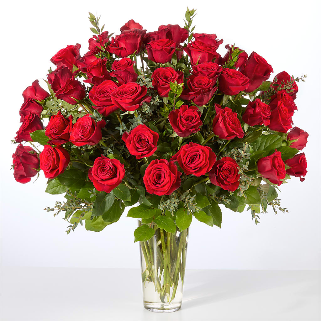 Forever Yours Fifty Stem Red Rose Bouquet – Pleasanton Flower Shop, Pleasanton CA