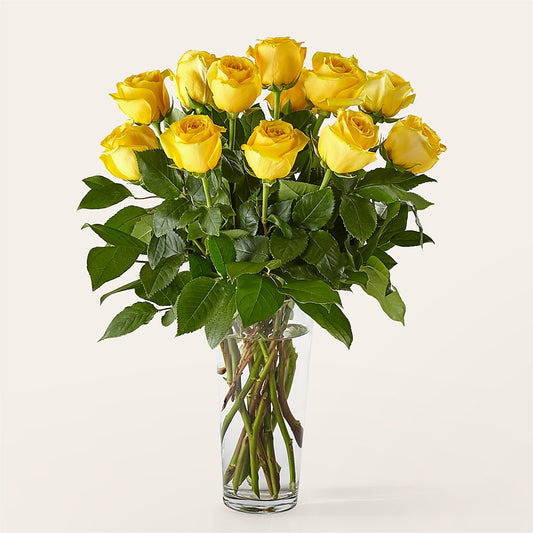 Long Stem Yellow Rose Bouquet –  Pleasanton Flower Shop, Pleasanton CA