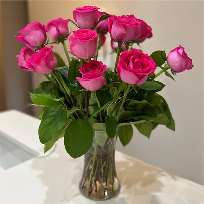 Long Stem Pink Rose Bouquet –  Pleasanton Flower Shop, Pleasanton CA