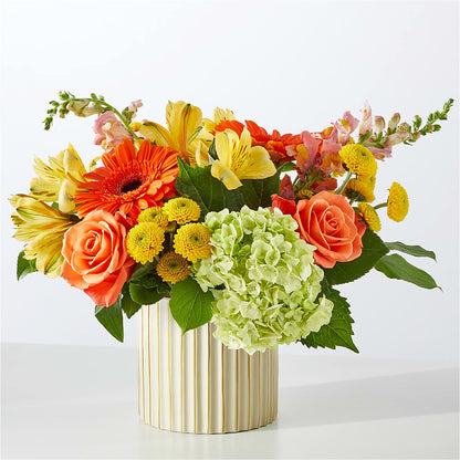 Autumn Sunshine Bouquet with Ivory Vase –  Pleasanton Flower Shop, Pleasanton CA