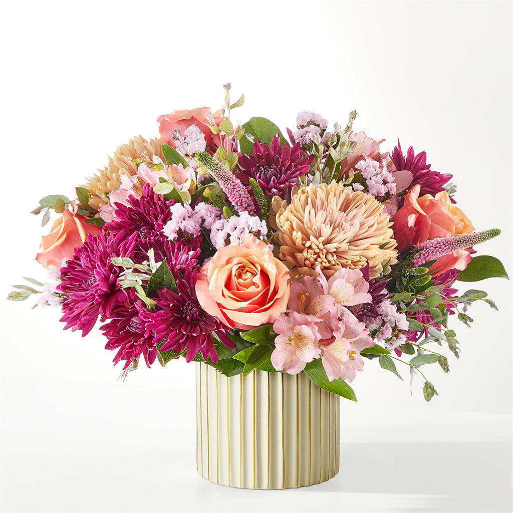 Berry Cobbler Bouquet with Ivory Vase –  Pleasanton Flower Shop, Pleasanton CA