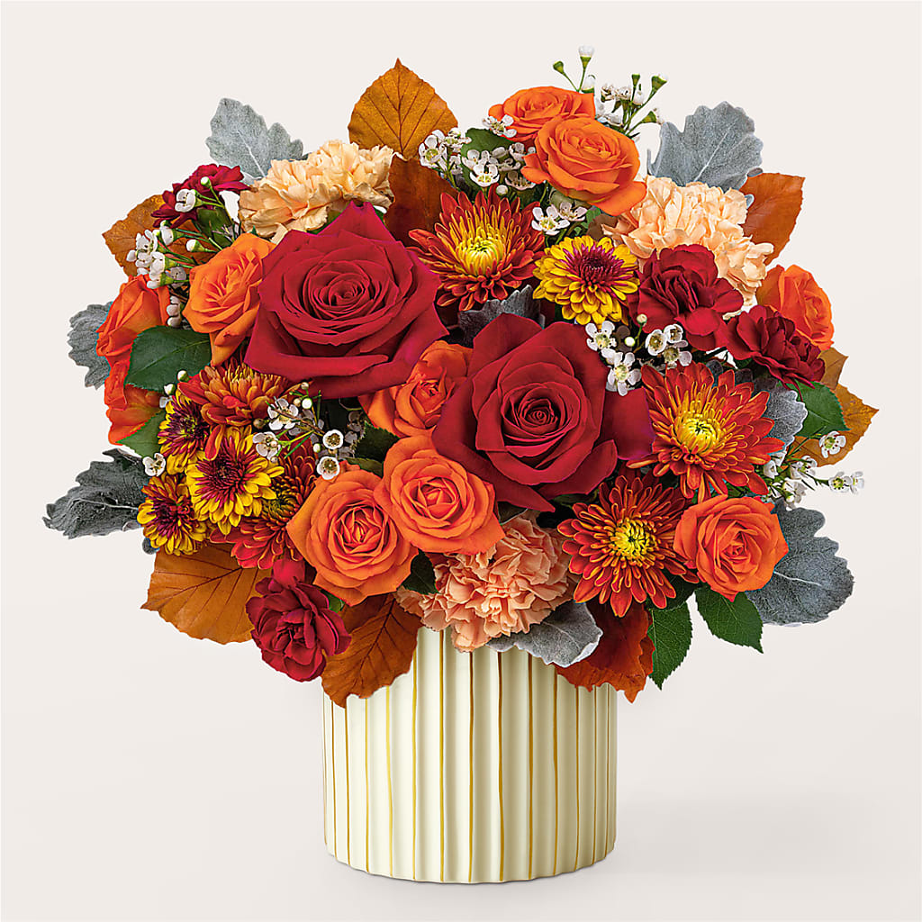 Merlot Bouquet with Ivory Vase –  Pleasanton Flower Shop, Pleasanton CA
