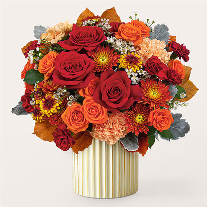 Merlot Bouquet with Ivory Vase –  Pleasanton Flower Shop, Pleasanton CA