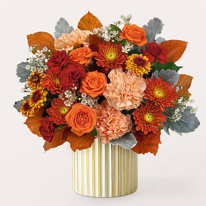 Merlot Bouquet with Ivory Vase –  Pleasanton Flower Shop, Pleasanton CA
