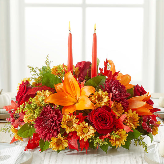 Autumn's Embrace Centerpiece –  Pleasanton Flower Shop, Pleasanton CA
