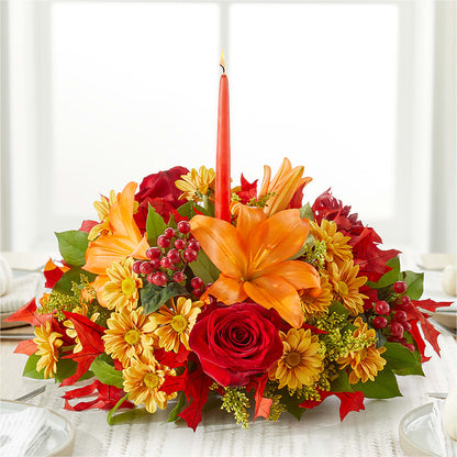 Autumn's Embrace Centerpiece –  Pleasanton Flower Shop, Pleasanton CA